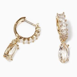 Stella & Dot Baguette Huggies w/Droplet Crystal